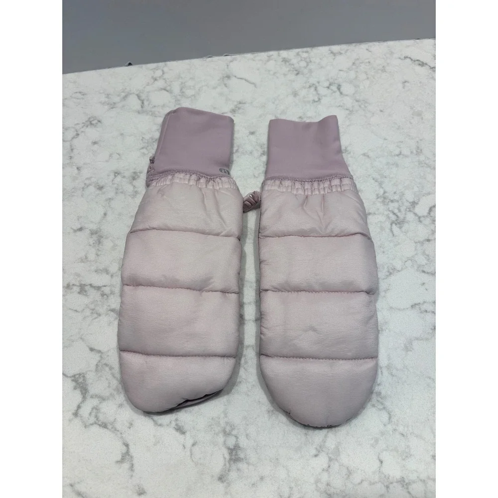Lululemon Down For It All Mittens Purple Quilted Puffer Gloves XS S Lavender